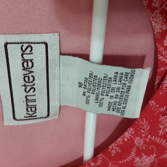 Skirt suit pink/flowers 16 elastic waist 3/4 sleeves - Picture 4 of 13